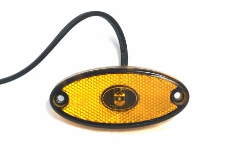 Sidemarkering Aspock oransje oval LED 12v 0,5m kabel 